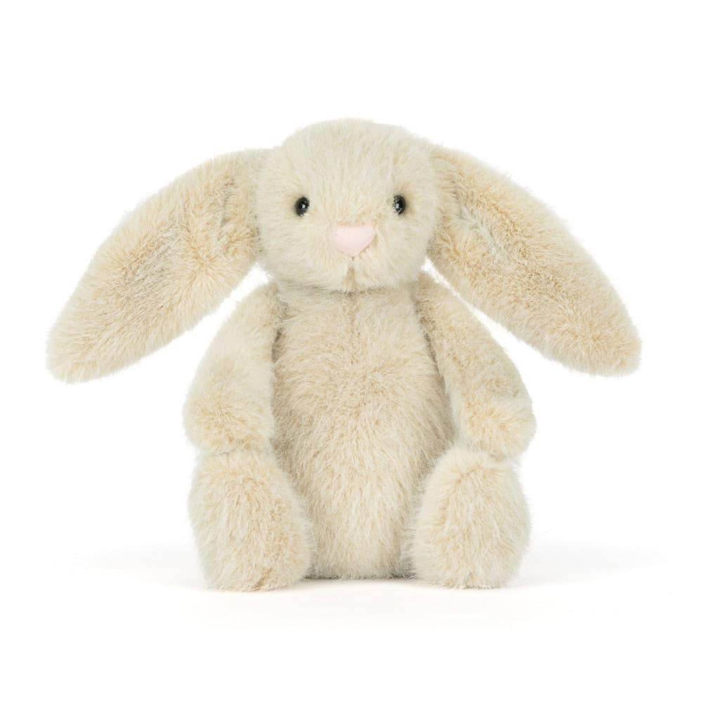 Wheat Flufflet bunny - Jellycat, vue de face sur fond blanc