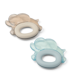 Lot de 2 anneaux de dentition elephant bleu liewood fond blanc