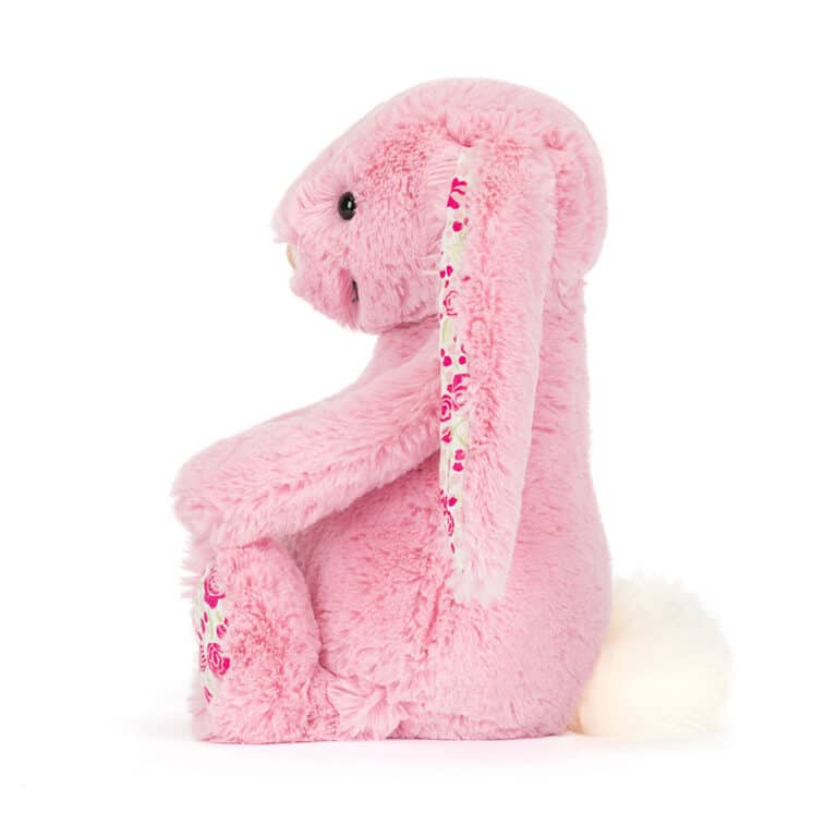 Blushkin blossom luxe bunny - Jellycat, vue de côté sur fond blanc
