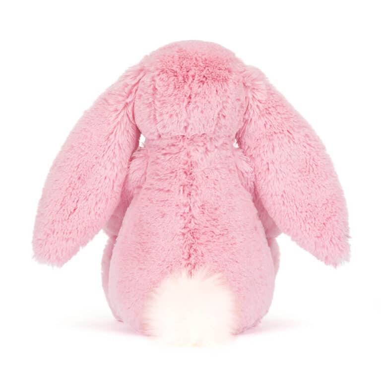 Blushkin blossom luxe bunny - Jellycat, vue de dos sur fond blanc