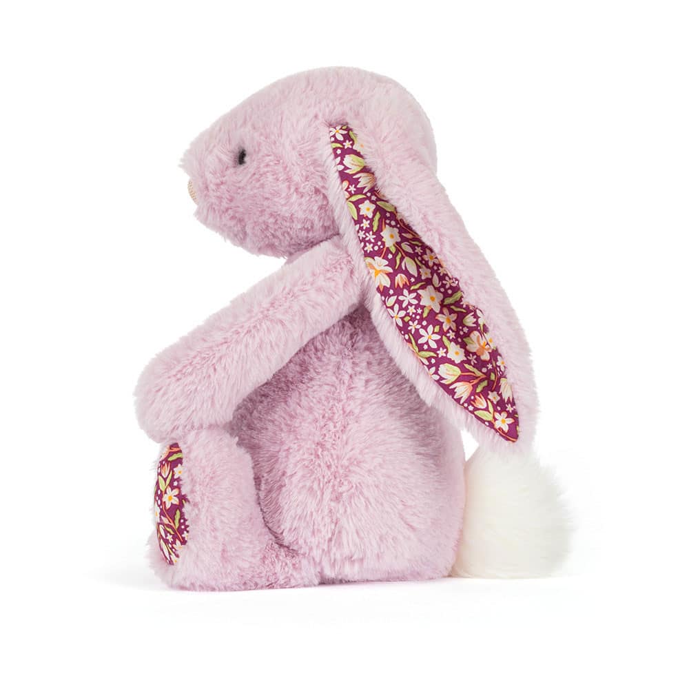 Thistlepop blossom luxe bunny - Jellycat, vue de côté sur fond blanc