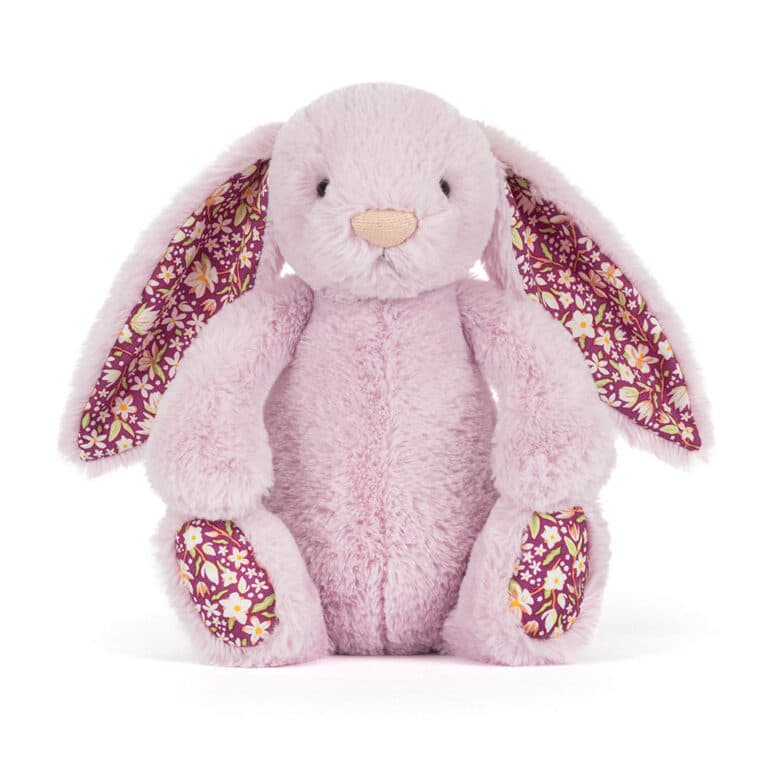 Thistlepop blossom luxe bunny - Jellycat, vue de face sur fond blanc