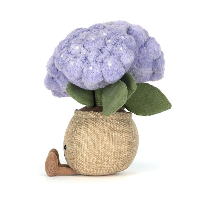 peluche jellycat pas cher hortensia amuseables hydrangea doudou plante fleur collection jellycat deco cadeau peluche rare douce enfant design original fleur pot plush toy