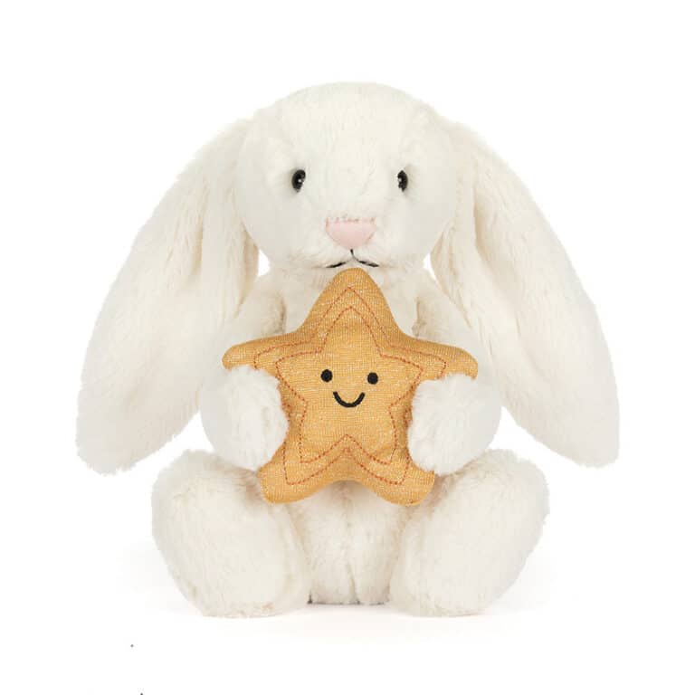 peluche jellycat pas cher lapin crème avec étoile doudou jellycat collection bunnies cadeau naissance déco enfant cuddle toy plush collectible soft toy bunny star