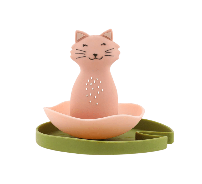 Jouet de bain nénuphar mlle chat dfe Trixie fond blanc