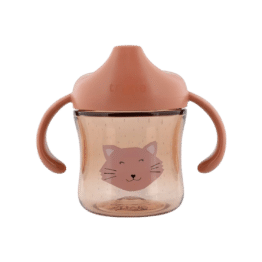 Gobelet d'apprentissage avec poignées mrs cat trixie fond blanc