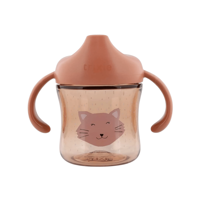 Gobelet d'apprentissage avec poignées mrs cat trixie fond blanc