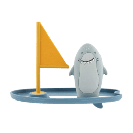 Jouet de bain planche de surf mr requin de Trixie fond blanc