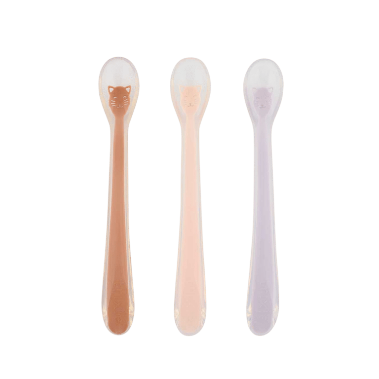 Lot de 3 cuillères d'alimentation mlle chat Trixie fond blanc