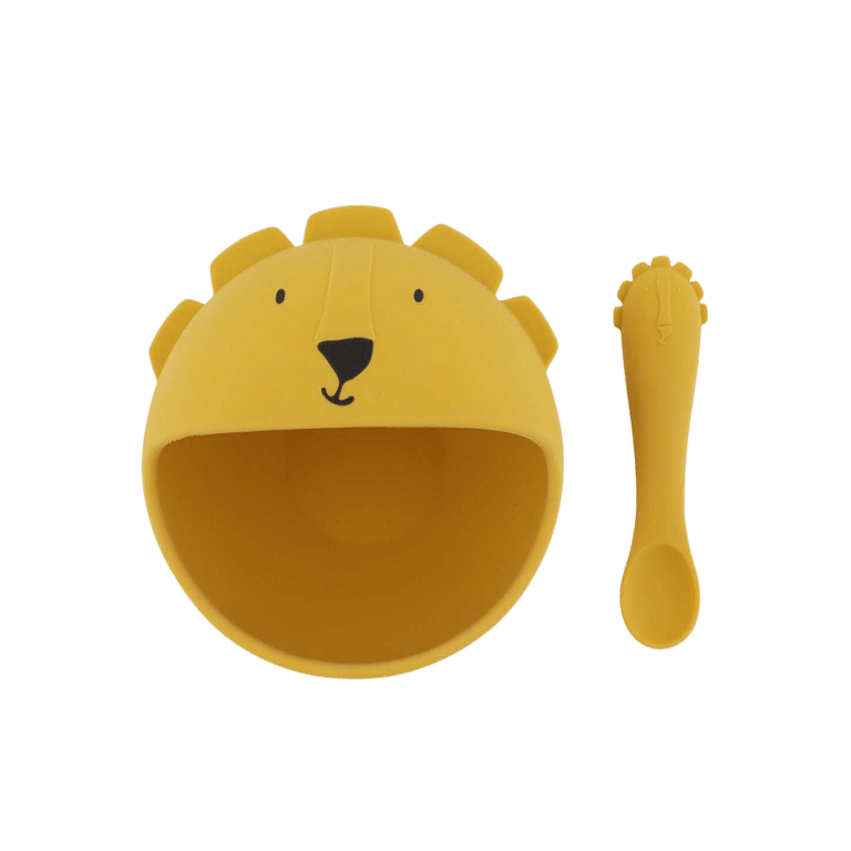 Premier set repas bébé mr lion de Trixie fond blanc