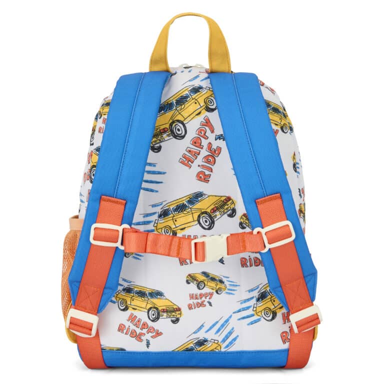 Le sac à dos enfant Happy Ride Hello Hossy fond blanc de derrière