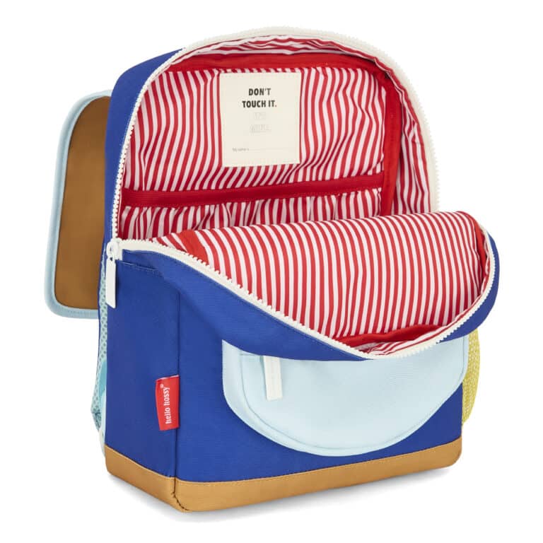 Le Sac à dos Mini Blue Canyon Hello Hossy fond blanc ouvert