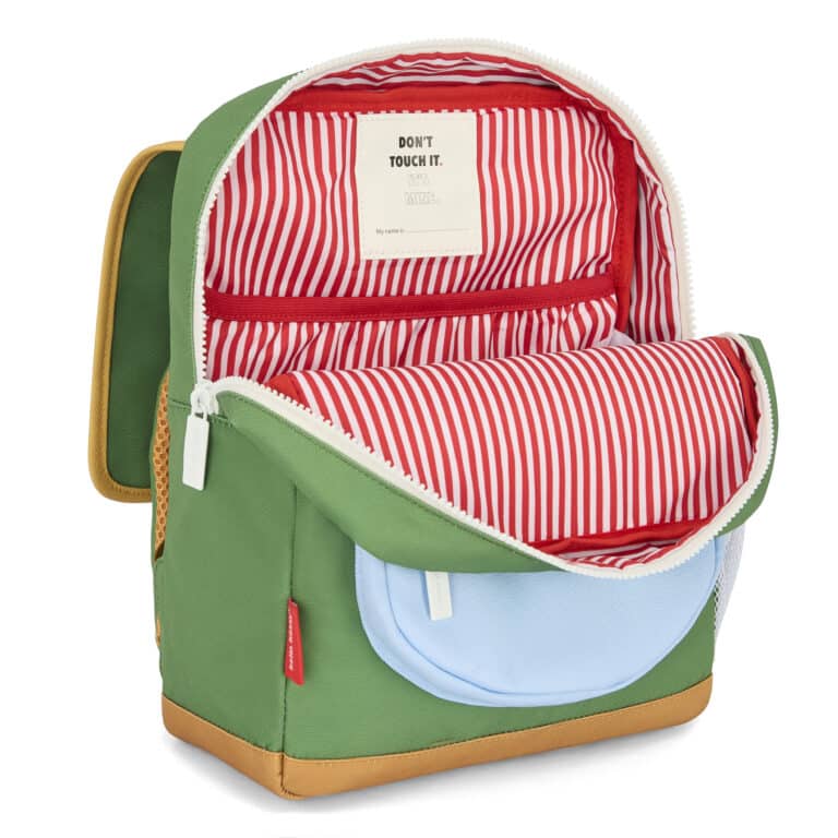 Le sac à dos enfant Mini Green Lake Hello Hossy fond blanc ouvert