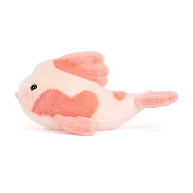Fancy Carp de Jellycat vue de profil fond blanc