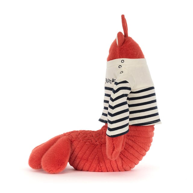 Larry Lobster Sailor Outfit de Jellycat vue de profil fond blanc