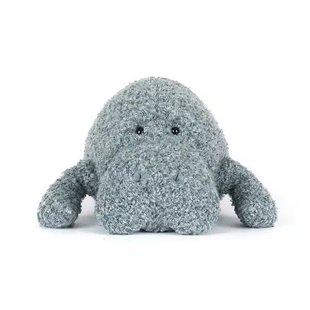 Maffles Manatee de Jellycat vue de face fond blanc