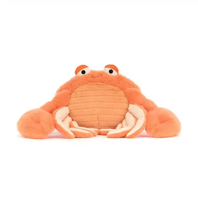 Pinchsnap Crab de Jellycat vue de face fond blanc