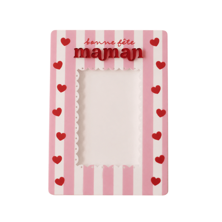 Cadre photo magnétique - Bonne fête maman - Les Mignonneries, vue de face sur fond blanc