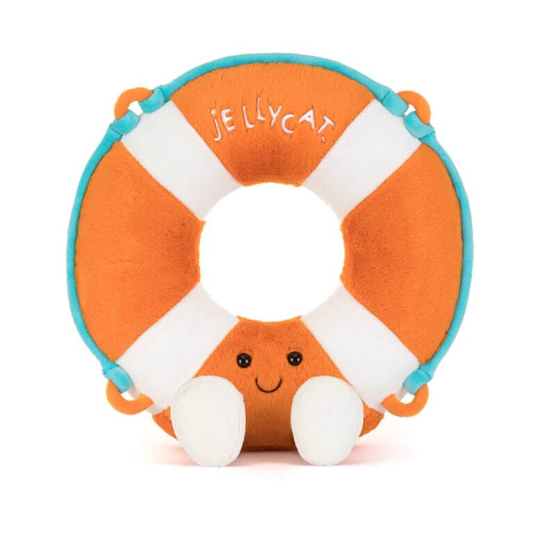 Amuseables Life Ring de Jellycat sur fond blanc vue de face