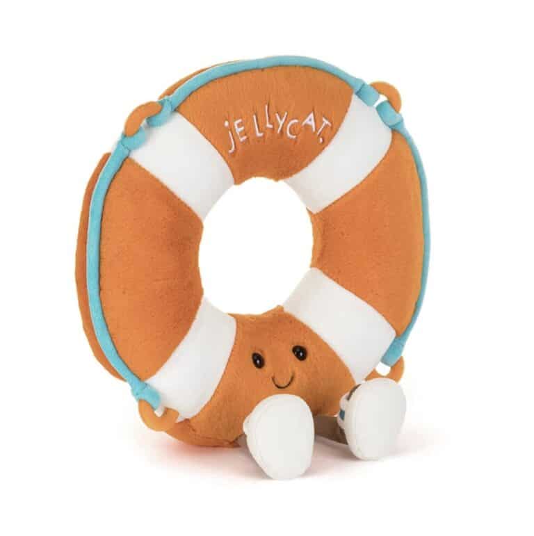 Amuseables Life Ring de Jellycat sur fond blanc vue de profil