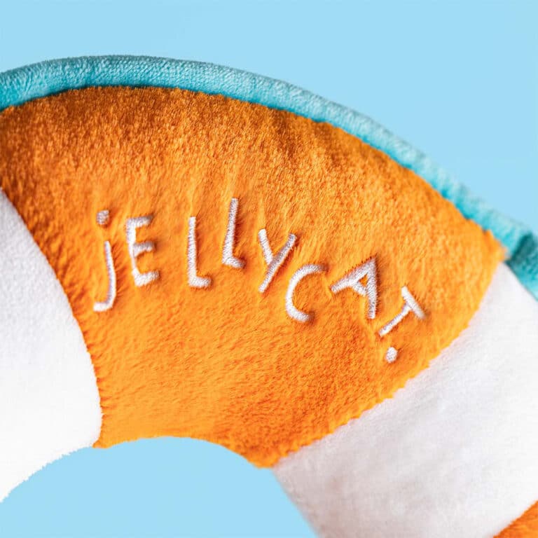 Amuseables Life Ring de Jellycat détail broderie