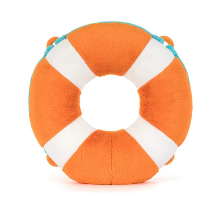 Amuseables Life Ring de Jellycat sur fond blanc vue de dos