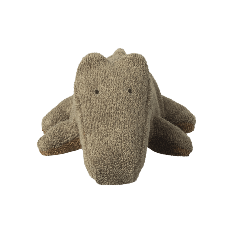 Doudou crocodile - Mini - Vert olive - Maileg, vue de face sur fond blanc