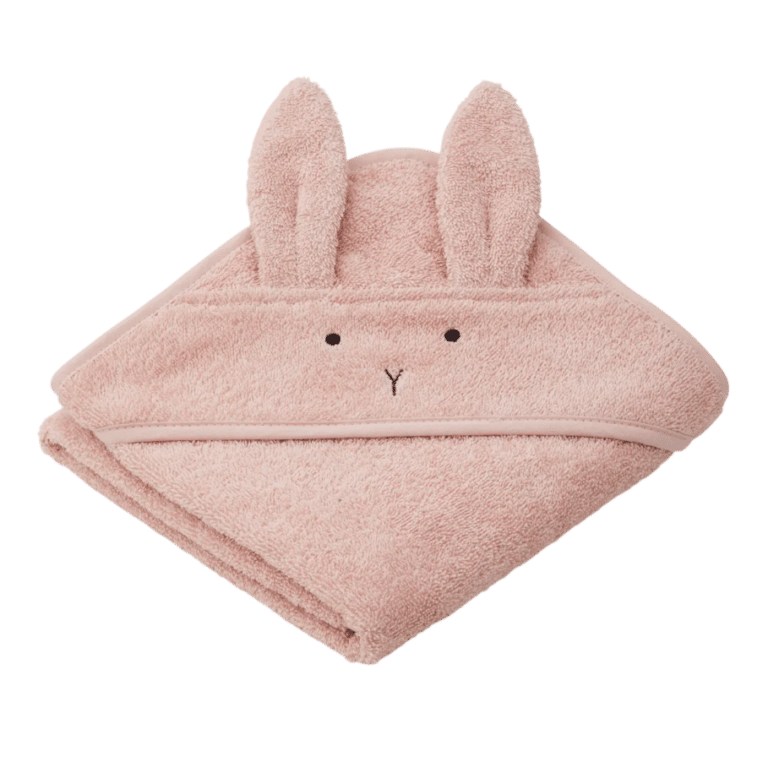 Sortie de bain lapin rose Liewood fond blanc