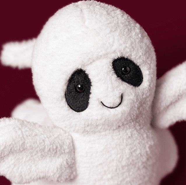 Doudou ghost bob jellycat fond bordeau