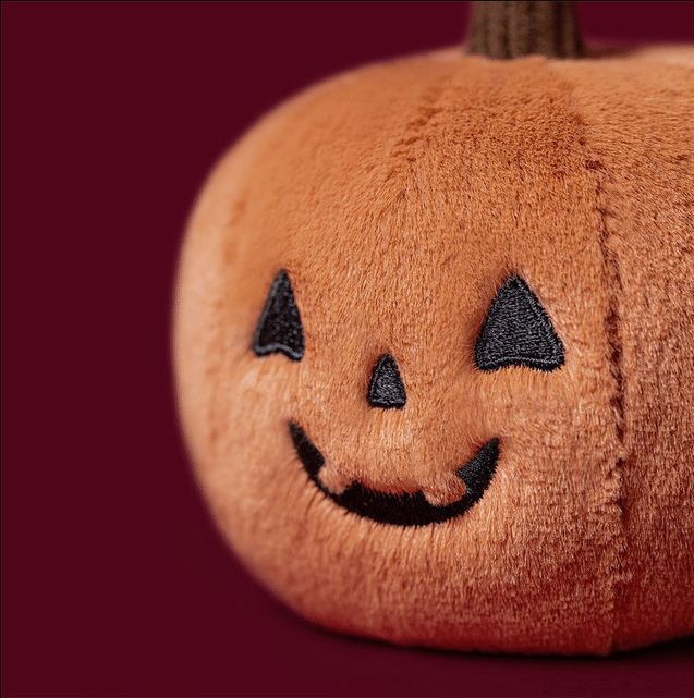 Doudou ooky jack o lantern jellycat fond bordeau