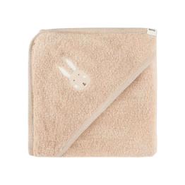 Cape de bain mlle lapin Trixie fond blanxc plié