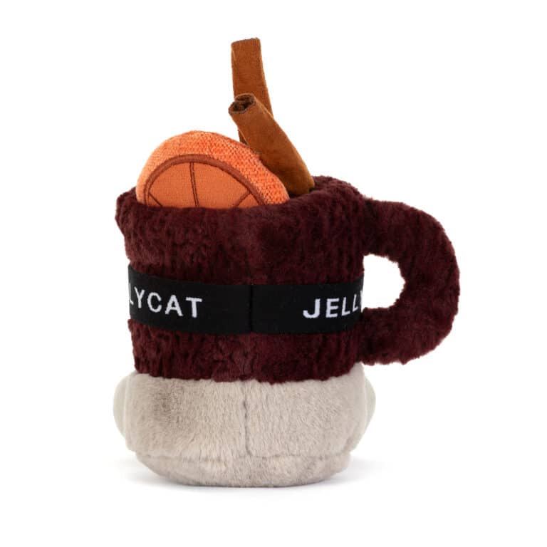 Amuseables Mullover Spiced Drink - Jellycat, vue de dos sur fonc blanc