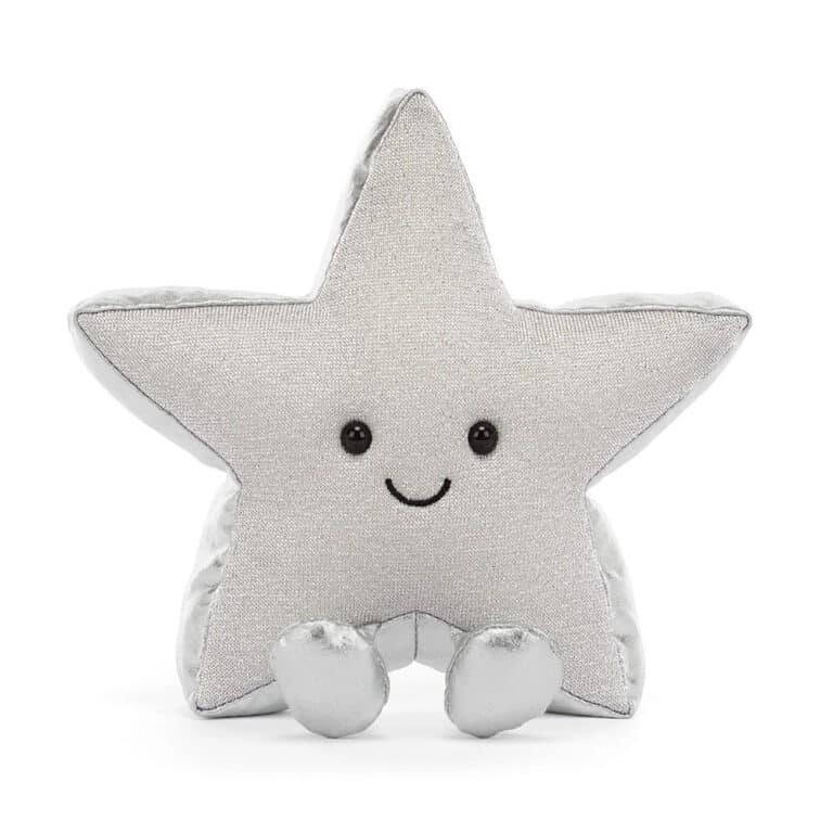 Amuseables Silver Star - Jellycat, vue de dos sur fond blanc