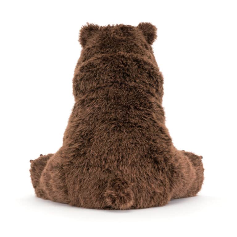 Bizzlestomp Bear -Jellycat, vue de dos sur fond blanc