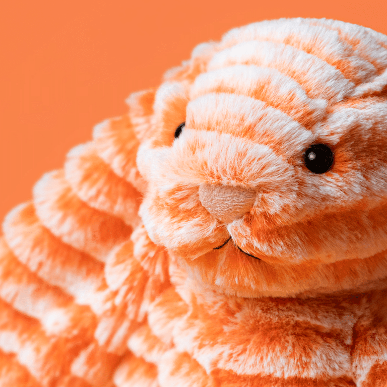 Fizzleskip Bunny Original - Jellycat, vue avec zoom sur la tête sur fond d'ambiance