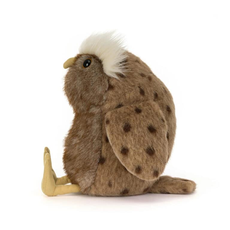 Tawoola Owl - Jellycat, vue de côté sur fond blanc