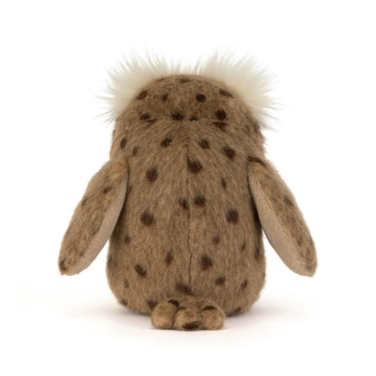 Tawoola Owl - Jellycat, vue de dos sur fond blanc