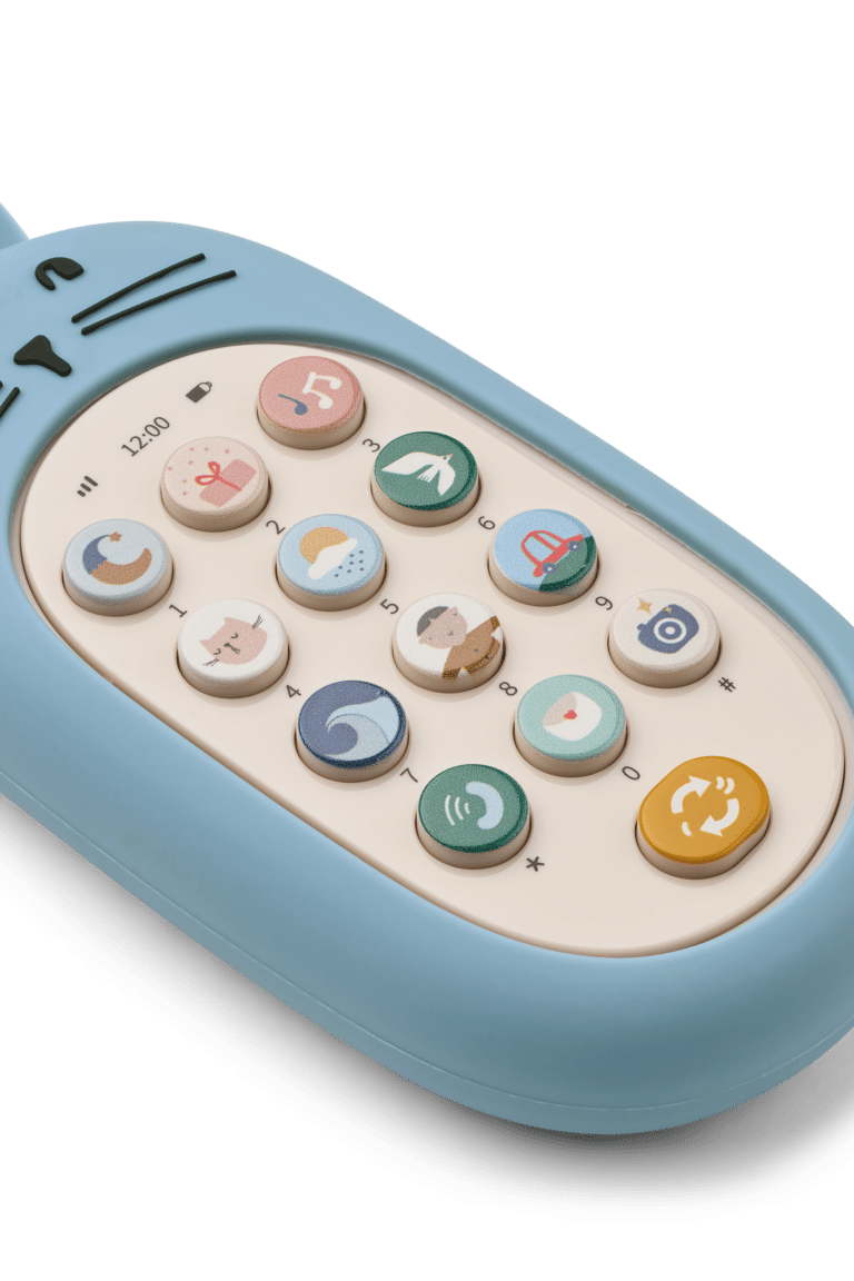 Téléphone Fidi en silicone bleu de Liewood zoom avant