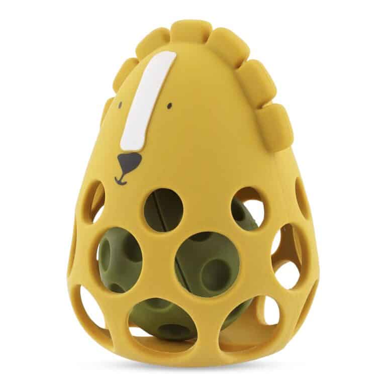 Hochet sensoriel en silicone mr lion de Trixie de biais