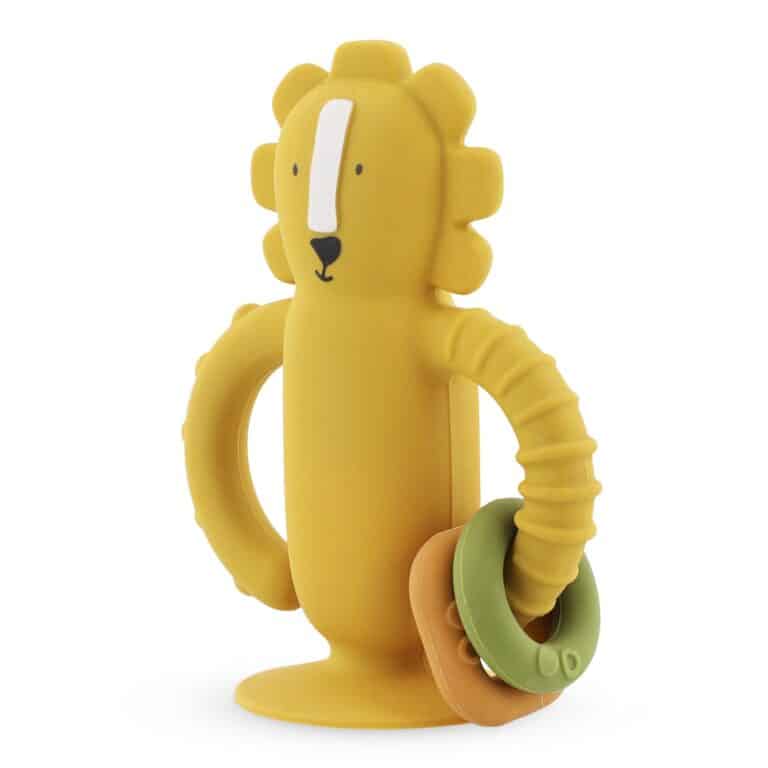 Jouet sensoriel en silicone avec ventouse mr lion de trixie de biais