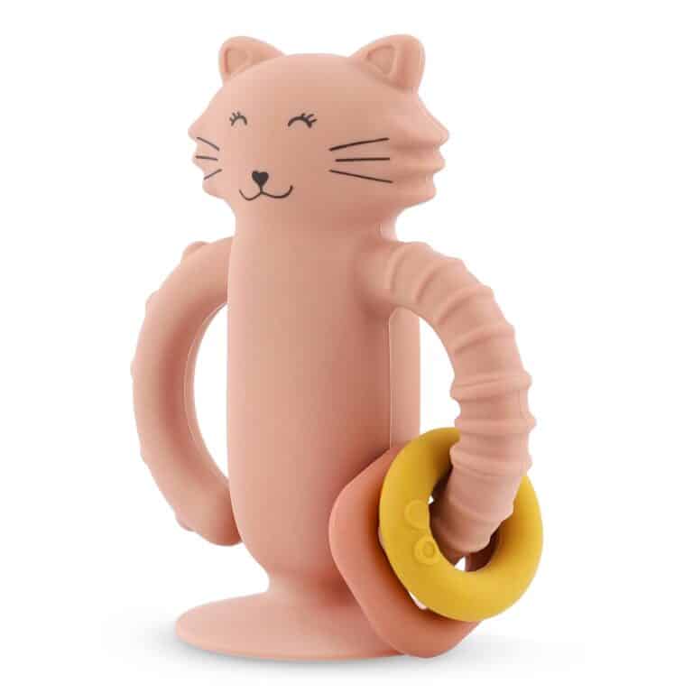Jouet sensoriel en silicone avec ventouse mrs cat de trixie de biais